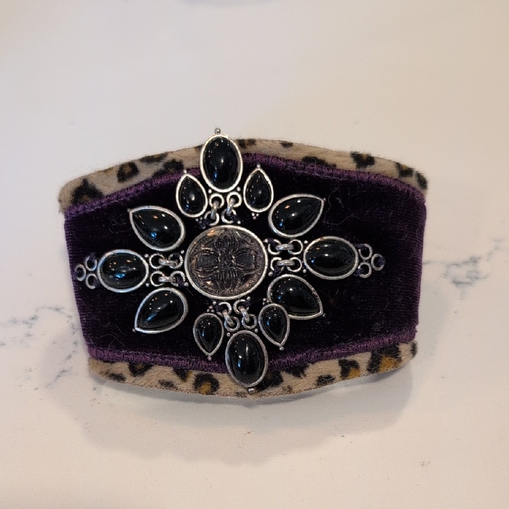 Lucky Brand Purple and Silver Bracelet with Black Accents